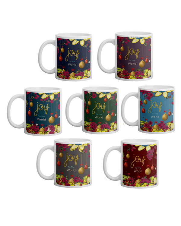 Joy to the World Decorations Modern Christian Christmas Mugs (Set of 7) [11oz]