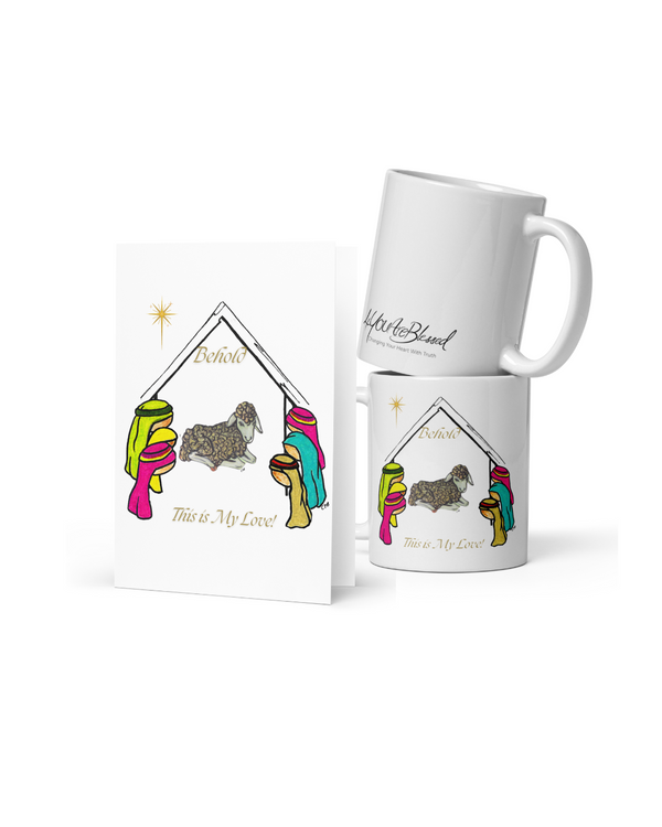 This is My Love (Behold – Remember – Truly – The Lamb of God) Modern Christian Christmas Cards (Pack of 3 – 4” x6”) and Mugs (Set of 3 – 11oz)