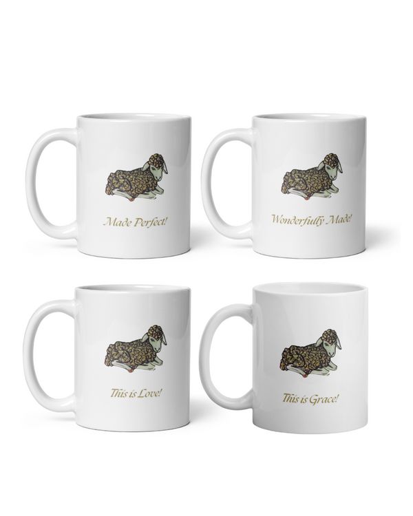 This is Love (The Lamb of God) Modern Christian Christmas Mugs (Set of 3 – 11oz)