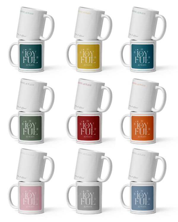 Be Joyful Always Modern Christian Mug Set (Set of 9) [11oz]