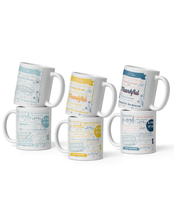 I am Scriptures Modern Christian Mug Set (Set of 3) [11oz]