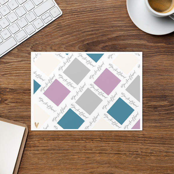 4YouAreBlessed Logo (Brand Colours) Square Patterned Corporate Greeting Card