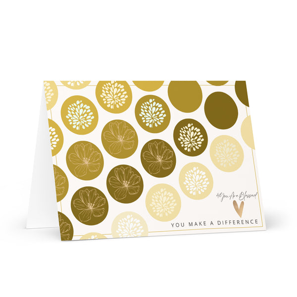 4YouAreBlessed [You Make a Difference] (Mustard Circle Patterned) Corporate Greeting Card