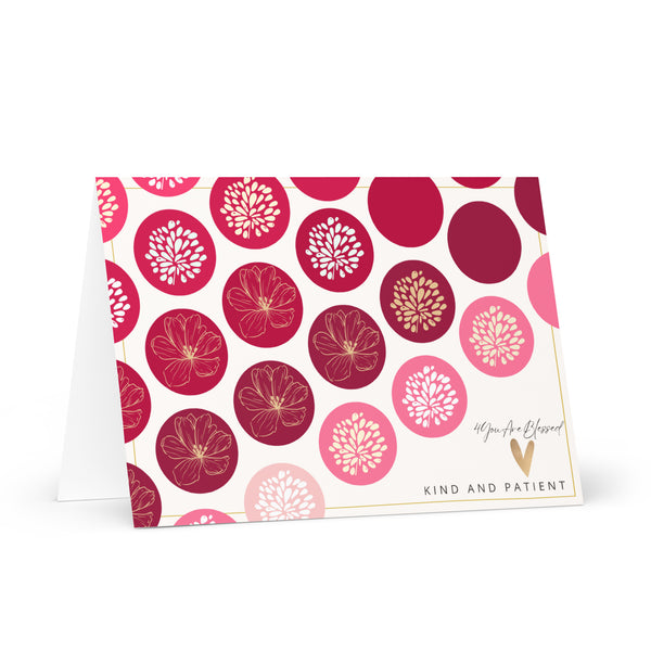 4YouAreBlessed [Kind and Patient] (Pink Circle Patterned) Corporate Greeting Card