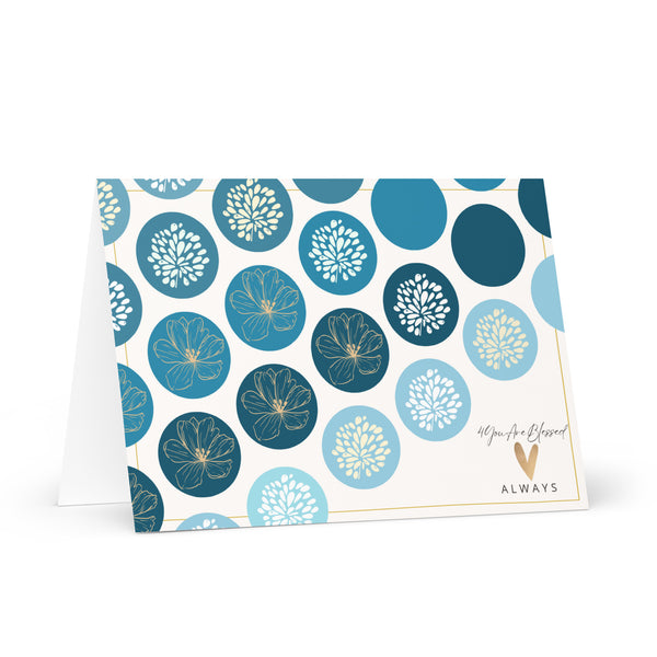 4YouAreBlessed Always (Blue Circle Patterned) Corporate Greeting Card