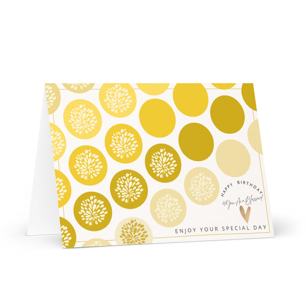 Happy Birthday 4YouAreBlessed Enjoy Your Special Day (Yellow and Mustard Circle Patterned) Corporate Greeting Card