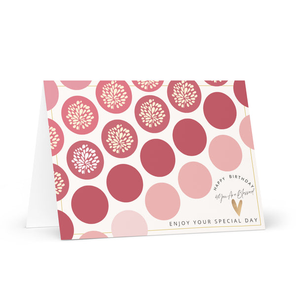 Happy Birthday 4YouAreBlessed Enjoy Your Special Day (Peach Circle Patterned) Corporate Greeting Card