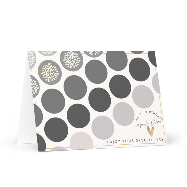 Happy Birthday 4YouAreBlessed Enjoy Your Special Day (Grey Circle Patterned) Corporate Greeting Card