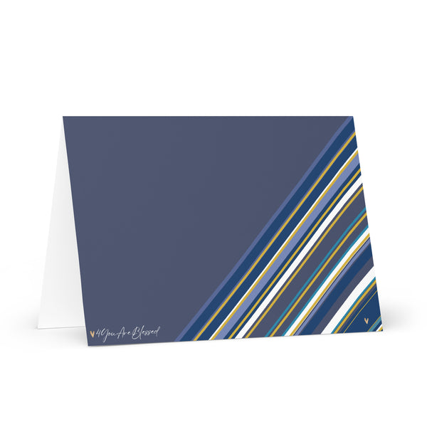 4YouAreBlessed (Navy and Multi-Colour Striped) Corporate Greeting Card