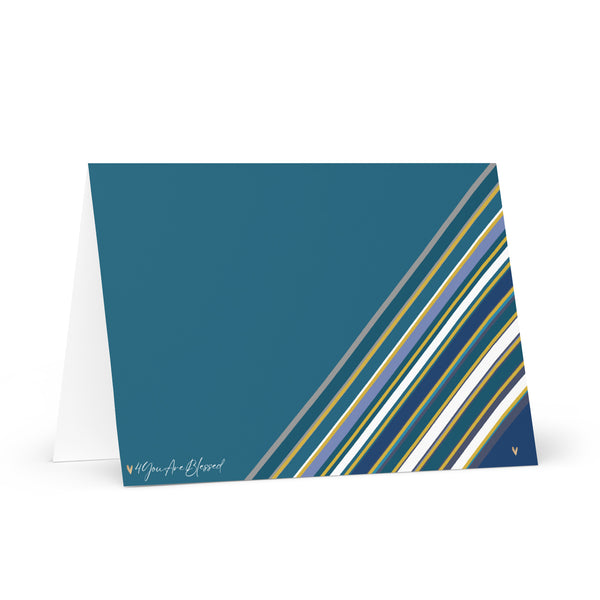 4YouAreBlessed (Teal and Multi-Colour Striped) Corporate Greeting Card