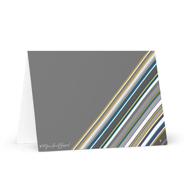 4YouAreBlessed (Grey and Multi-Colour Striped) Corporate Greeting Card