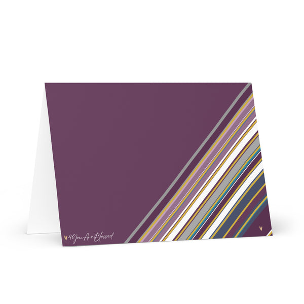 4YouAreBlessed (Purple and Multi-Colour Striped) Corporate Greeting Card