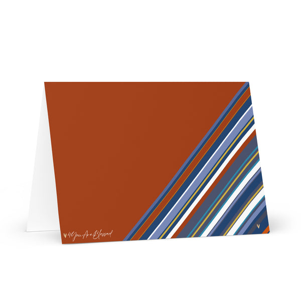 4YouAreBlessed (Rusty Orange and Multi-Colour Striped) Corporate Greeting Card