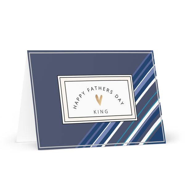 Happy Father’s Day King (Navy and Striped) 4YouAreBlessed Words of Affirmation Greeting Card