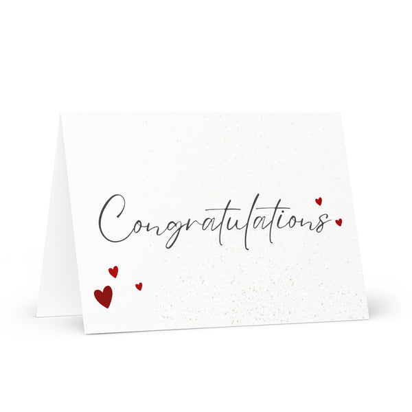 Plain and Simple Congratulations (With Red Hearts) 4YouAreBlessed Greeting Cards