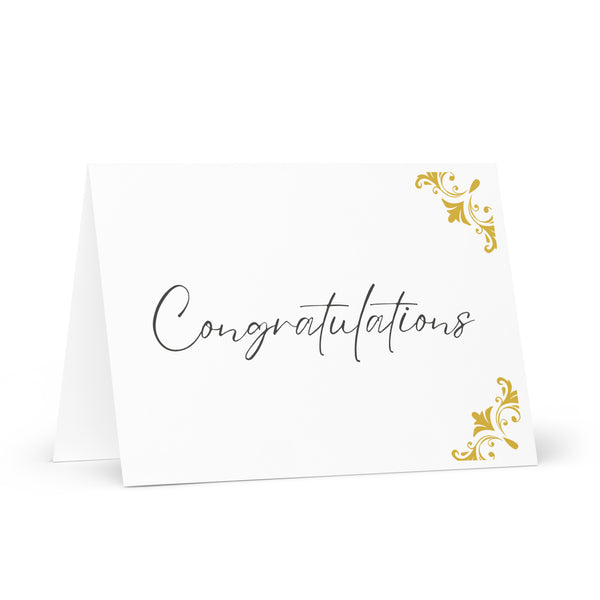 Plain and Simple Congratulations (With Right Side Gold Ornate Border) 4YouAreBlessed Greeting Cards