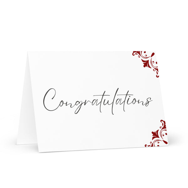 Plain and Simple Congratulations (With Right Side Ruby Ornate Border) 4YouAreBlessed Greeting Cards