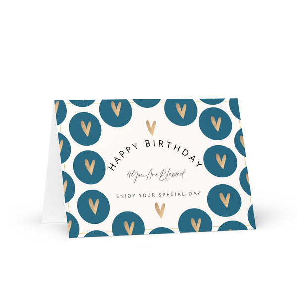 Happy Birthday 4YouAreBlessed Enjoy Your Special Day (Deep Teal Circles) Corporate Greeting Card