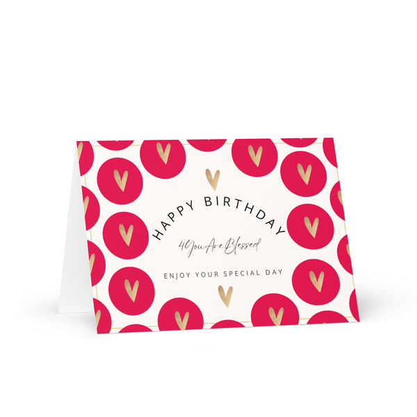 Happy Birthday 4YouAreBlessed Enjoy Your Special Day (Fuchsia Circles) Corporate Greeting Card