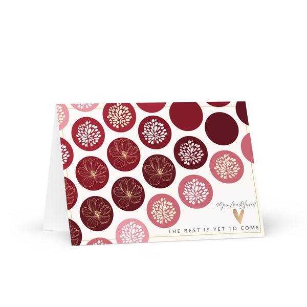 4YouAreBlessed The Best Is Yet to Come (Red Circle Patterned) Corporate Greeting Card