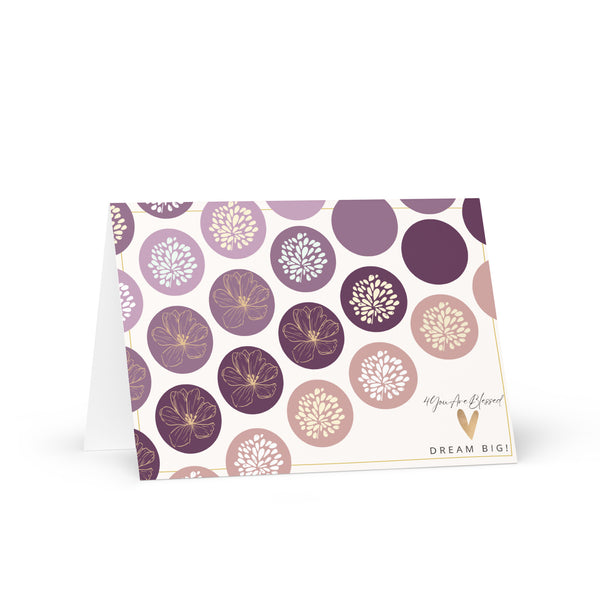 4YouAreBlessed Dream BIG! (Purple Circle Patterned) Corporate Greeting Card