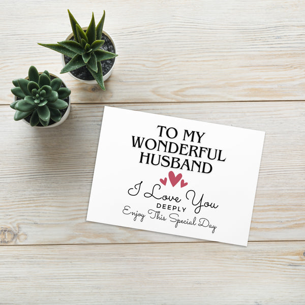 Wonderful Husband I Love You Deeply Modern Christian Greeting Card