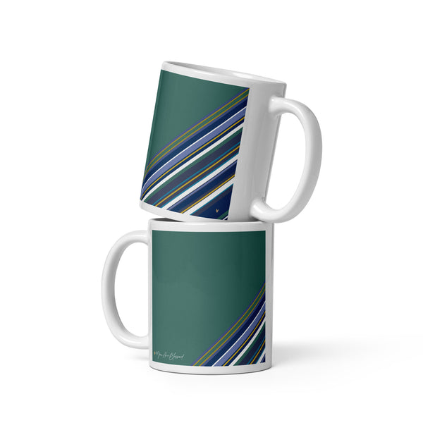 4YouAreBlessed (Sea Green and Multi-Colour Striped) Corporate White Glossy Mug