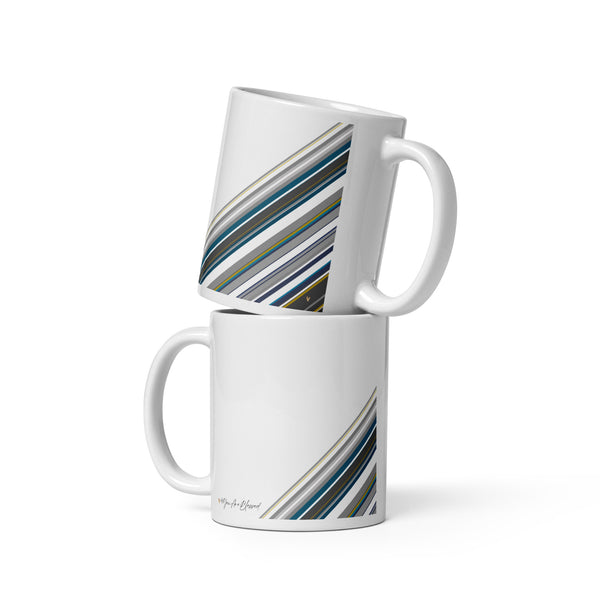 4YouAreBlessed (White and Multi-Colour Striped) Corporate White Glossy Mug