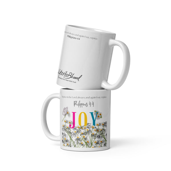 Rejoice In The Lord 4YouAreBlessed (Daisy) White Glossy Christian Mug