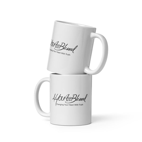 4YouAreBlessed Logo White Glossy Christian Mug